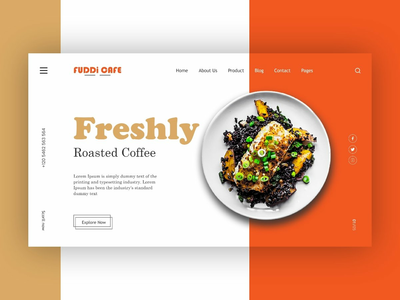 食品英雄标题登陆页面设计。(Food Hero Header Landing Page Design.)