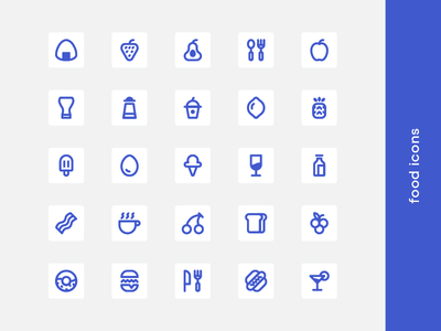 食物图标集矢量(Food icon set vector)