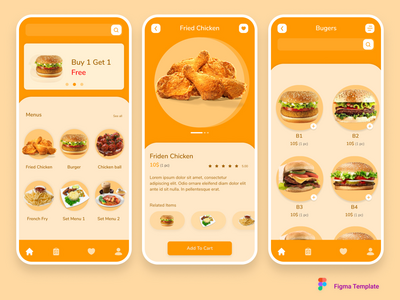 食品移动应用程序 UI 套件设计(Food Mobile App Ui Kit Design)