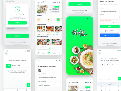 食品订单移动应用程序 UI 套件 - 版本 #1(Food Order mobile app UI Kit - VERSION #1)