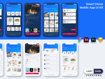食品订单移动应用程序 UI 套件（浅色和深色）(Food Order Mobile App UI Kit (Light & Dark))