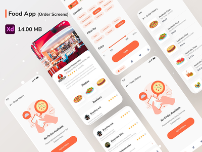 送餐 - 订单屏幕(Food Delivery - Order Screens)