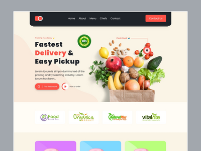 食品食谱登陆页面设计(Food Recipe landing Page Design)