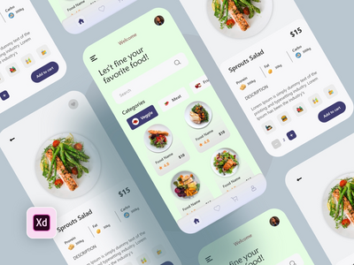 食物食谱移动应用程序用户界面(Food Recipe Mobile App UI)
