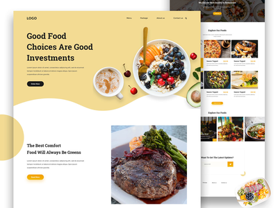 食物网页模板 UI 设计 PSD(Food Web Template UI Design PSD)