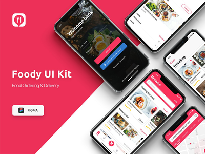 用于 FIGMA 的食品订购和交付 UI 套件(Food ordering & Delivery UI Kit for FIGMA)