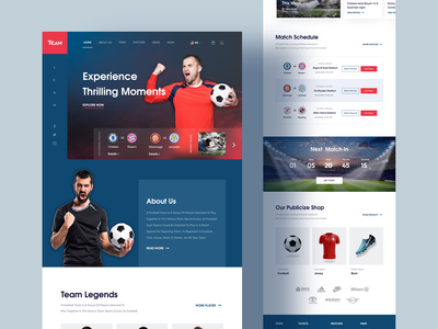 足球俱乐部登陆页面设计(Football Club Landing page Design)