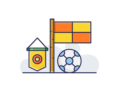 足球旗、队长旗和球(Football Flag, Captain Flag and Ball)