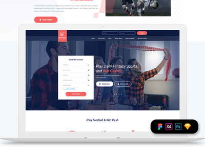 足球幻想登陆页面模板(Football Fantasy Landing Page Template)