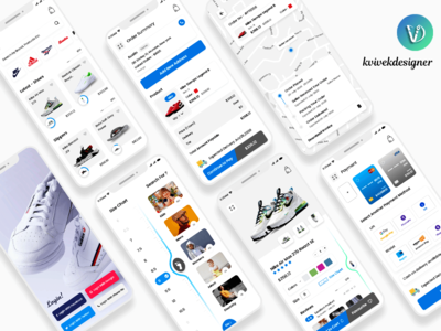 鞋类在线购物移动应用程序 UI 套件(Footwear Online Shopping Mobile App UI Kit)
