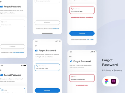 忘记密码屏幕用户界面(Forgot Password Screens UI)