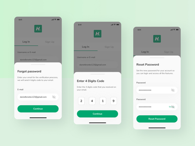 忘记密码和重置密码 UI 屏幕(Forgot Password and Reset Password UI Screens)