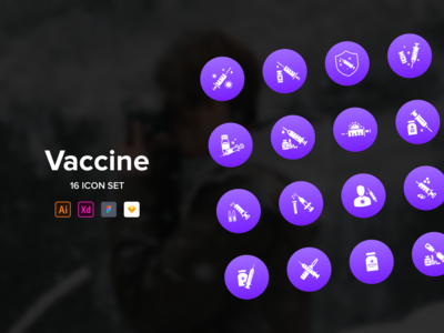 疫苗图标集(Vaccine icon set)