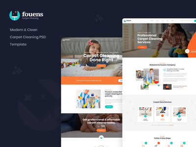 Fouens - 地毯清洁公司 PSD 模板(Fouens - Carpet Cleaning Company PSD Template)