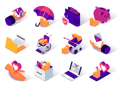 金融/银行 3D 图标集(Finance/bank 3D icons set)