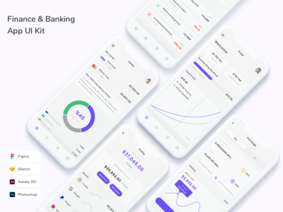 金融和银行应用程序 UI 套件(Finance & Banking App UI Kit)