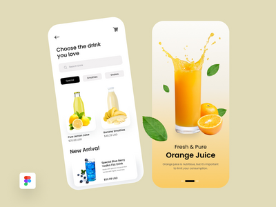鲜榨果汁手机应用UI设计(Fresh Juice Mobile App Ui Design)