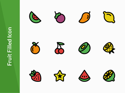 水果填充图标(Fruit filled icon)