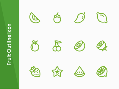 水果大纲图标(Fruit Outline Icon)