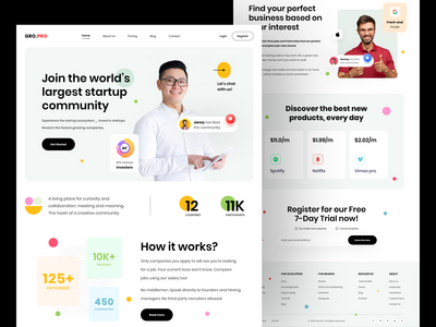 商业成人登陆页面设计(Business Grownup landing page design)