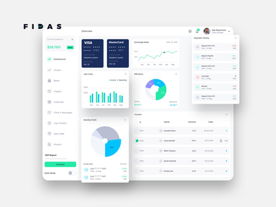 FIDAS 财务仪表板 Ui Light - FP(FIDAS Finance Dashboard Ui Light - FP)