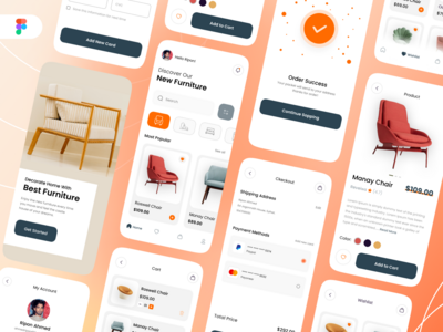 电子商务家具应用概念(E-Commerce Furniture App Concept)