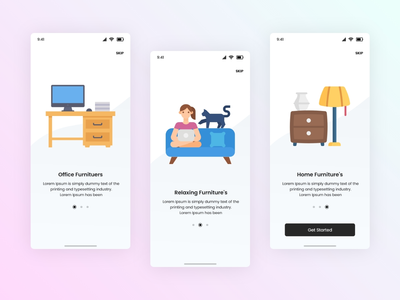 家具电子商务移动应用程序用户界面(Furniture eCommerce Mobile App UI)