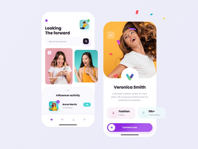 影响者社交应用概念(Influencer Social App concept)
