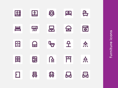 家具图标集(Furniture Icon Set)