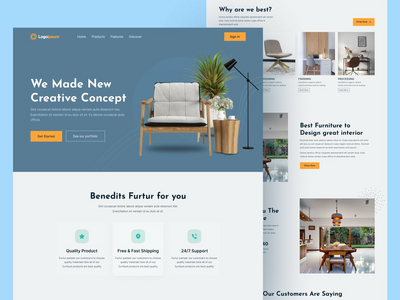 家具登陆页面设计(Furniture Landing page Design)