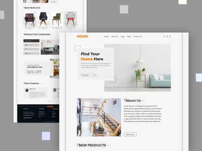 家具网店登陆页面模板设计(Furniture Online Shop Landing Page Template Design)