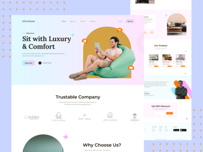 家具网站登陆页面(Furniture Website Landing Page)