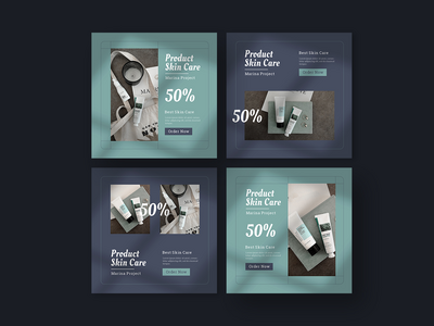 美容产品推广社交媒体帖子或横幅模板(Beauty product Promotion Social Media Post or banner Template)
