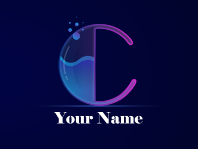 高斯效应 (C) 标志设计(Galss Effect (C) Logo Design)