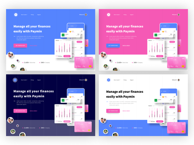 Finance App Hero - 多种颜色样式(Finance App Hero - Multiple colour style)