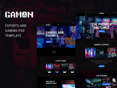 Gamon - 电子竞技和游戏 PSD 模板(Gamon - eSports and Gaming PSD Template)