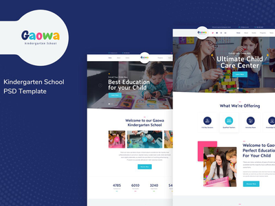 高娃-幼儿园学校PSD模板(Gaowa - Kindergarten School PSD Template)
