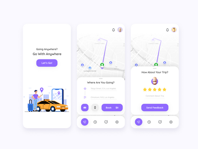优步或在线出租车应用程序 UI 套件(Uber or Online Taxi App UI Kit)