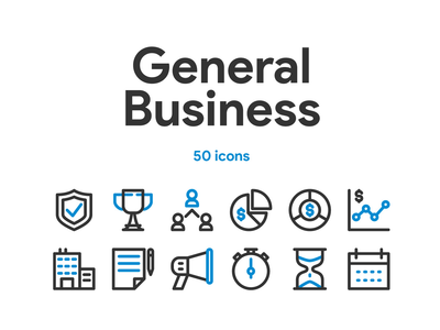 一般商业和金融图标集(General Business and Finance Icon Set)