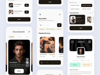 男士沙龙应用程序 UI 套件(Gents Salon App UI Kit)