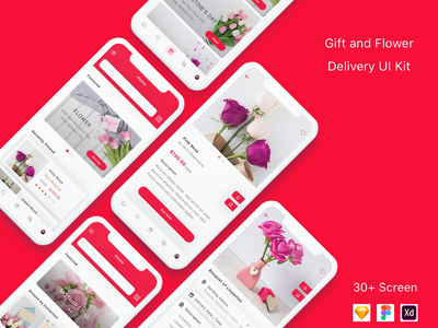 礼品送花应用 UI 套件(Gift and Flower Delivery App UI Kit)