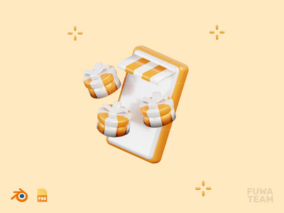 礼品购物 - 3D 销售和营销插图包(Gift Shopping - 3D Sale & Marketing Illustration Pack)