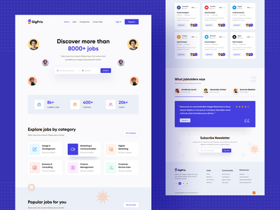 GigPrix - 求职者登陆页面(GigPrix - Job Finder Landing Page)