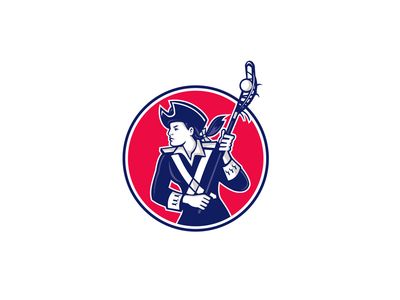 女子曲棍球运动员爱国者吉祥物(Female Lacrosse Player Patriot Mascot)