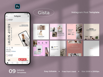 Gista - 时尚社交媒体帖子模板(Gista - Fashion Social Media Post Template)