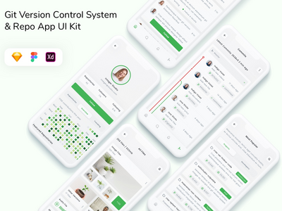 Git 版本控制系统和 Repo 应用程序 UI 工具包(Git Version Control System & Repo App UI Kit)