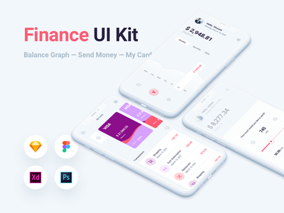 金融银行移动应用程序 UI 工具包模板(Finance Bank Mobile App UI Kit Template)