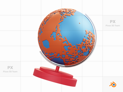 3D 学校和教育图标包-全球(3D School & Education Icons Pack - Globe)