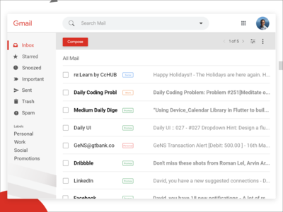 Gmail 重新设计概念(Gmail redesign concept)