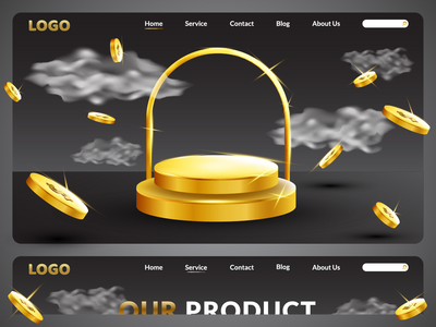 产品展示用金缸讲台(Gold cylinder podium for product display)